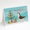 Caroline&#x27;s Treasures   BB9310GCA7P Large Pigeon Christmas Greeting Cards and Envelopes Pack of 8, Teal, 7 x 5, multicolor